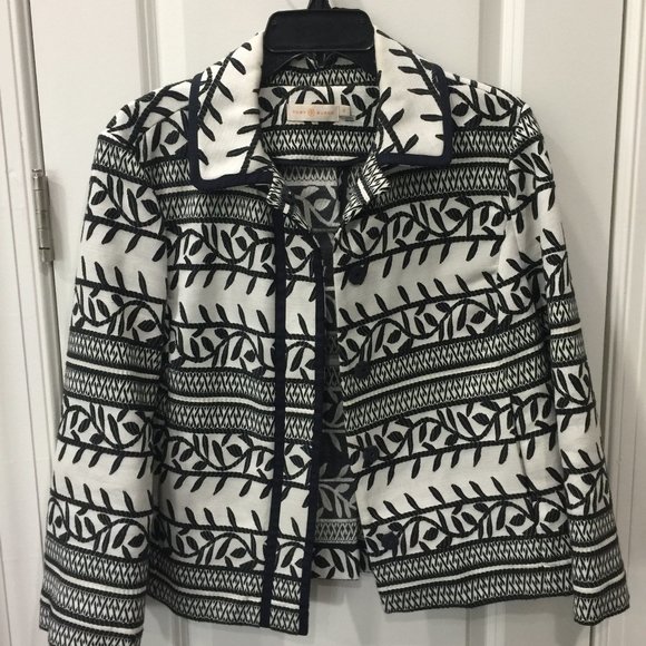 Tory Burch Jackets & Blazers - Tory Burch White & Black Jacket Sz 12